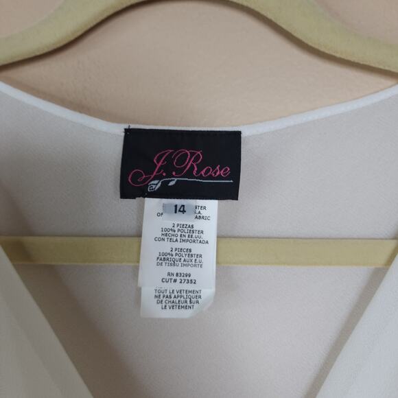 Vintage Y2K J. Rose Beaded Asymmetrical Semi-sheer Blouse Size 14 - Picture 8 of 9